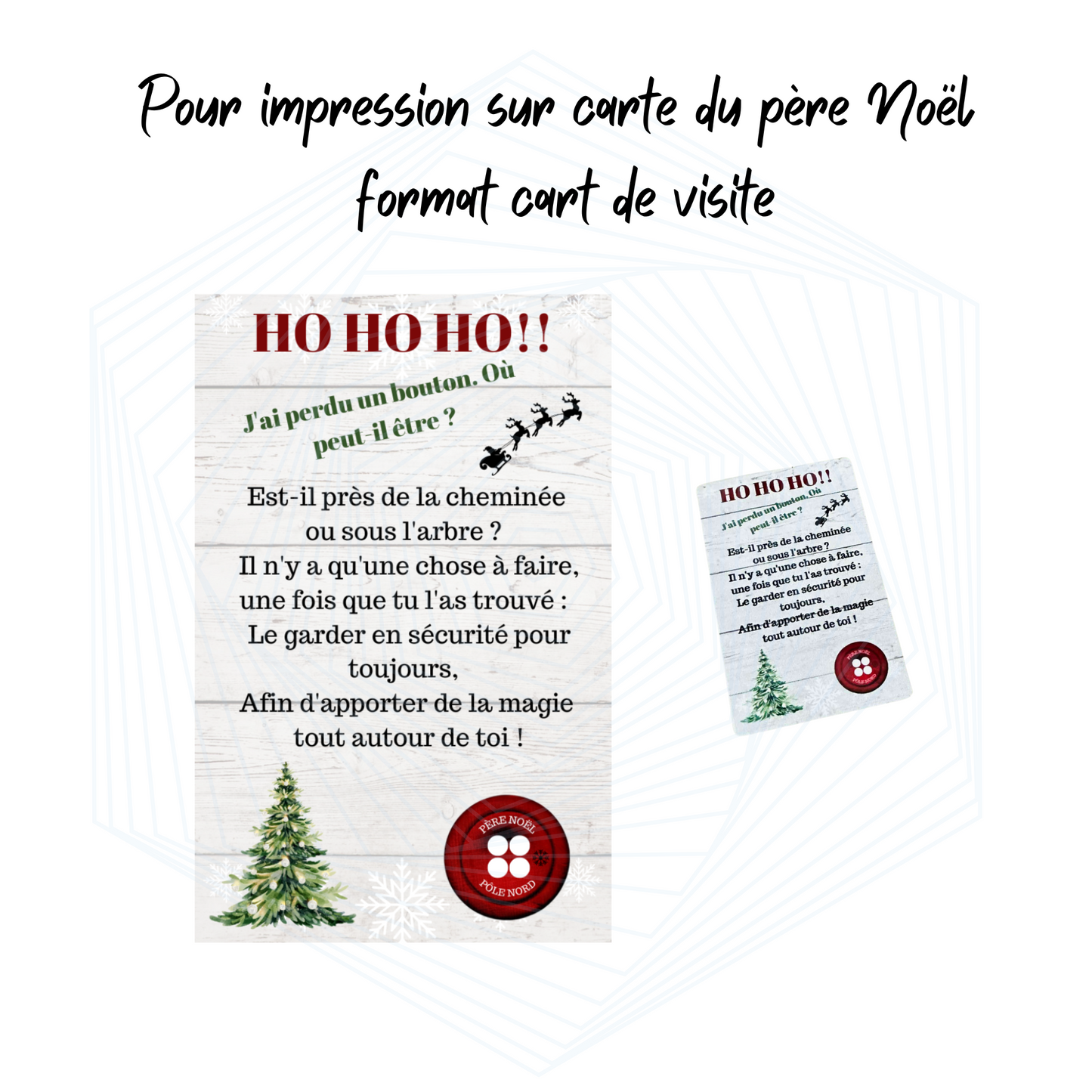 Carte de visite du père Noël. sublimation png. Produits numérique
