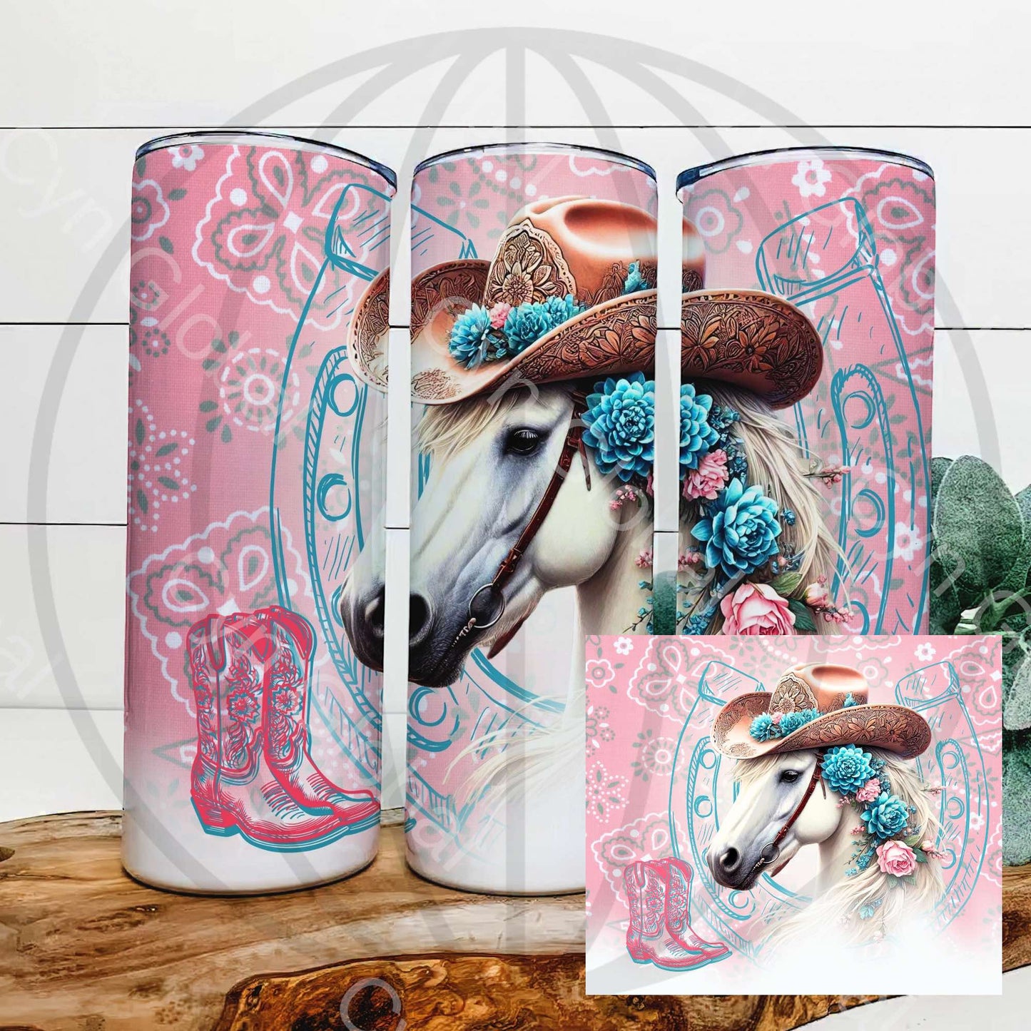 Douce Cowgirl /PNG / 9.25 x 8 - Tumbler -sublimation/ 300 ppp / fichier numérique