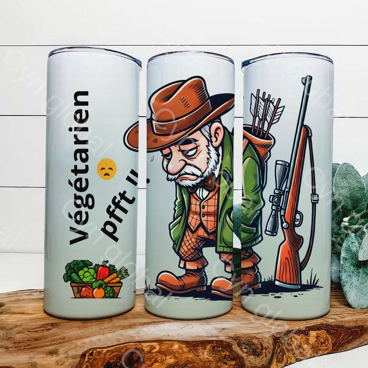 Chasseur végé /PNG / 9.25 x 8 - Tumbler -sublimation/ 300 ppp / fichier numérique